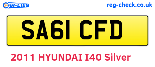 SA61CFD are the vehicle registration plates.