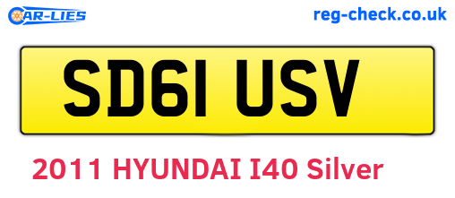 SD61USV are the vehicle registration plates.