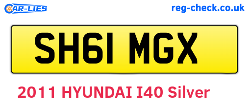 SH61MGX are the vehicle registration plates.