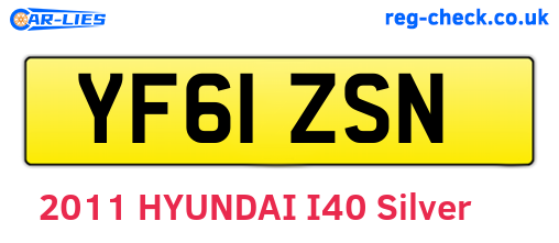 YF61ZSN are the vehicle registration plates.