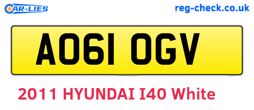 AO61OGV are the vehicle registration plates.