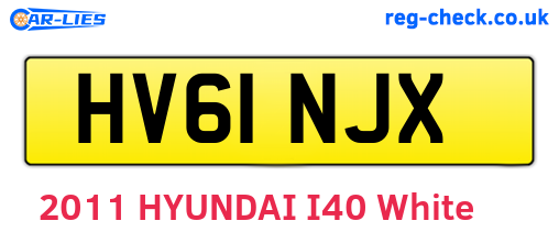 HV61NJX are the vehicle registration plates.