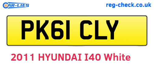PK61CLY are the vehicle registration plates.