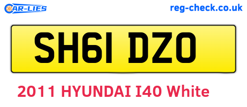 SH61DZO are the vehicle registration plates.