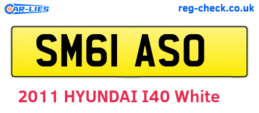 SM61ASO are the vehicle registration plates.