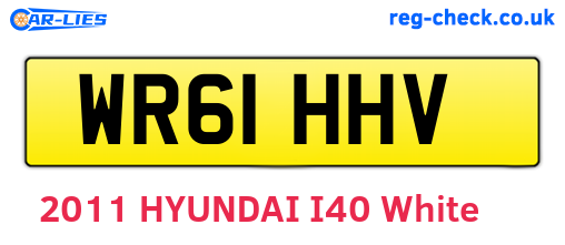 WR61HHV are the vehicle registration plates.