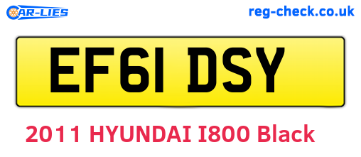 EF61DSY are the vehicle registration plates.