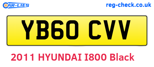 YB60CVV are the vehicle registration plates.