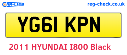 YG61KPN are the vehicle registration plates.