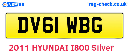 DV61WBG are the vehicle registration plates.