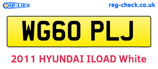WG60PLJ are the vehicle registration plates.