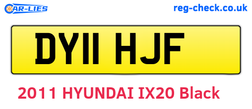 DY11HJF are the vehicle registration plates.