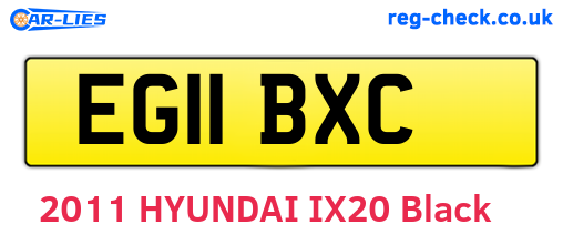 EG11BXC are the vehicle registration plates.