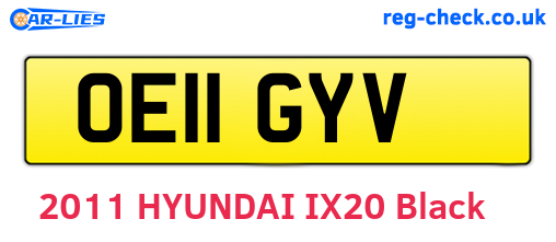 OE11GYV are the vehicle registration plates.