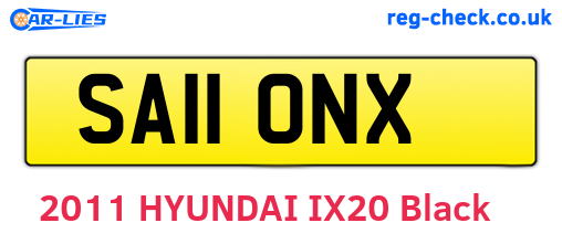 SA11ONX are the vehicle registration plates.