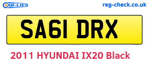 SA61DRX are the vehicle registration plates.