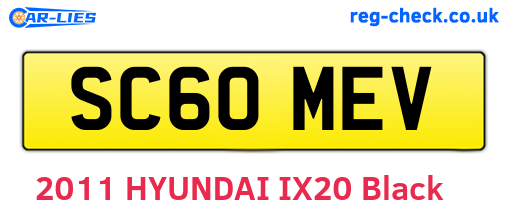 SC60MEV are the vehicle registration plates.