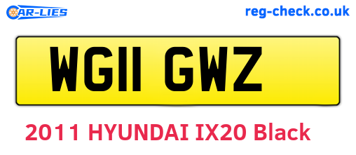 WG11GWZ are the vehicle registration plates.