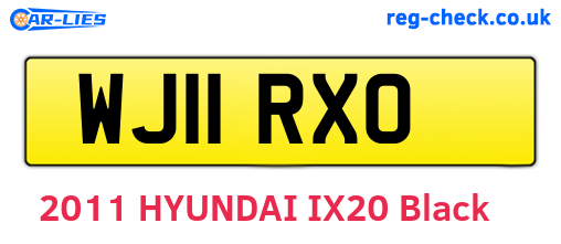 WJ11RXO are the vehicle registration plates.