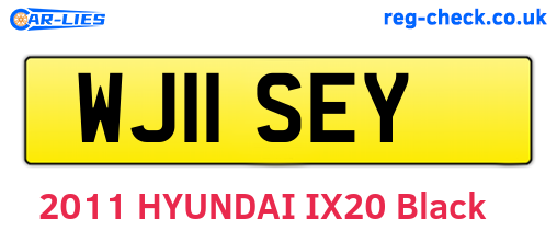 WJ11SEY are the vehicle registration plates.