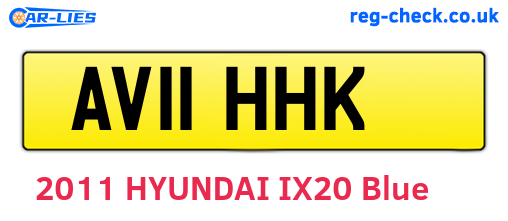 AV11HHK are the vehicle registration plates.