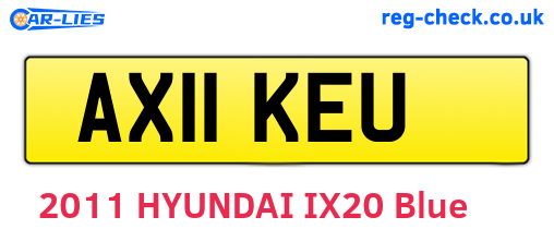 AX11KEU are the vehicle registration plates.