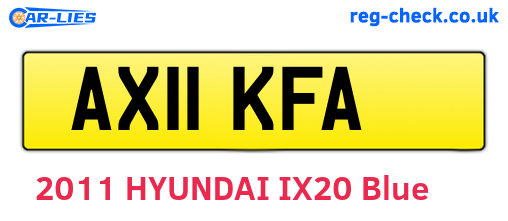 AX11KFA are the vehicle registration plates.