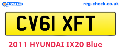 CV61XFT are the vehicle registration plates.