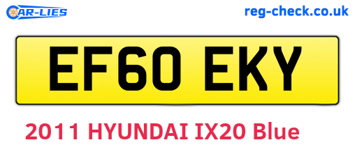 EF60EKY are the vehicle registration plates.