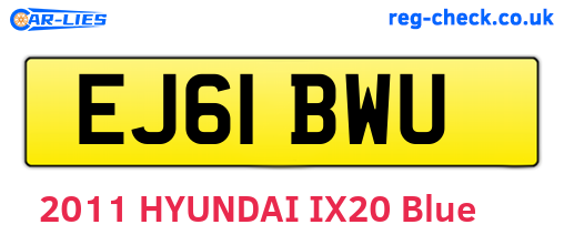 EJ61BWU are the vehicle registration plates.