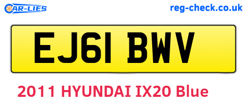 EJ61BWV are the vehicle registration plates.