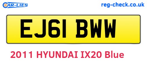 EJ61BWW are the vehicle registration plates.