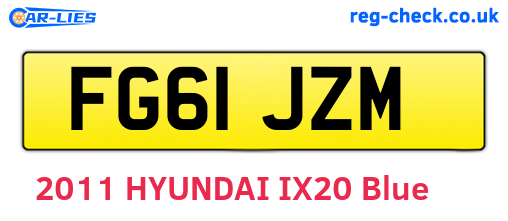 FG61JZM are the vehicle registration plates.