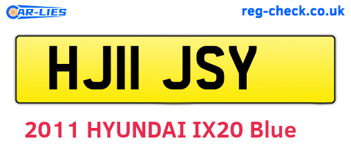 HJ11JSY are the vehicle registration plates.
