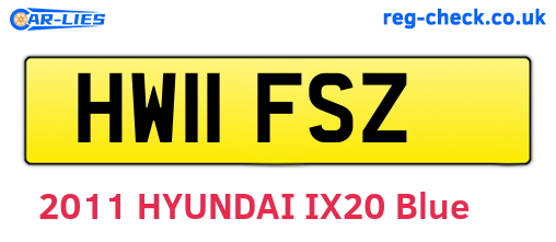 HW11FSZ are the vehicle registration plates.