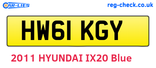 HW61KGY are the vehicle registration plates.