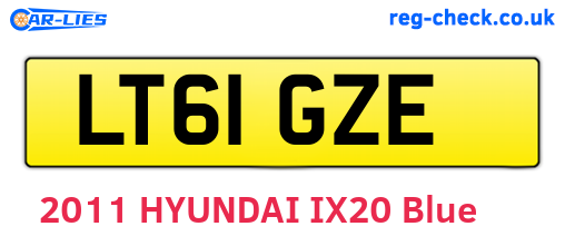 LT61GZE are the vehicle registration plates.