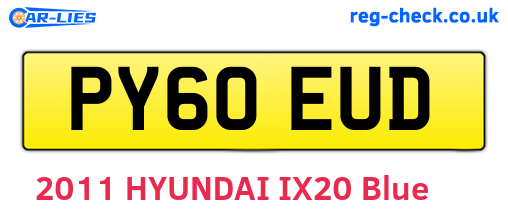 PY60EUD are the vehicle registration plates.