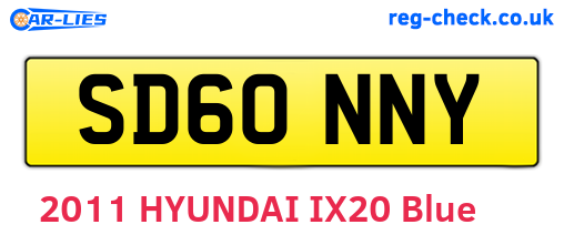 SD60NNY are the vehicle registration plates.