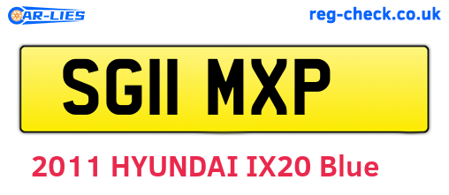 SG11MXP are the vehicle registration plates.