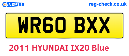 WR60BXX are the vehicle registration plates.