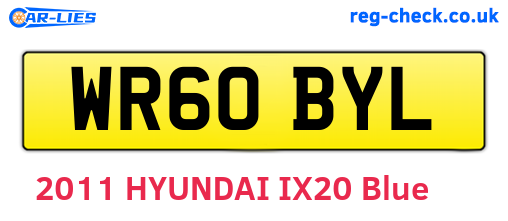 WR60BYL are the vehicle registration plates.