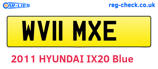 WV11MXE are the vehicle registration plates.