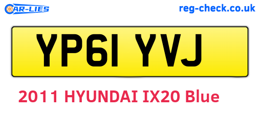 YP61YVJ are the vehicle registration plates.