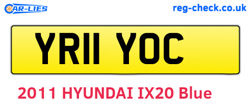 YR11YOC are the vehicle registration plates.