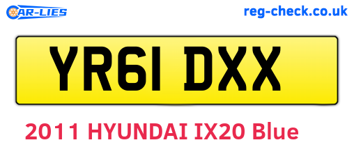 YR61DXX are the vehicle registration plates.