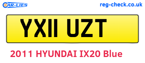YX11UZT are the vehicle registration plates.