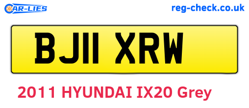 BJ11XRW are the vehicle registration plates.