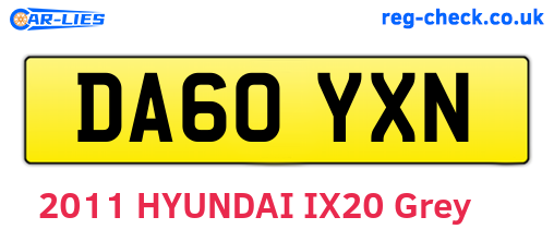 DA60YXN are the vehicle registration plates.