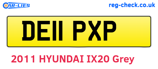 DE11PXP are the vehicle registration plates.